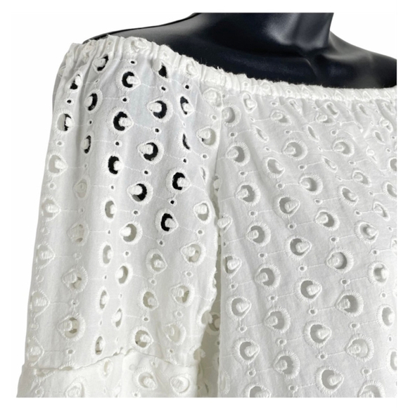 BAILEY/44 Phlox Eyelet Peasant Top – Black Floral Embroidery – Size M - Picture 4 of 8